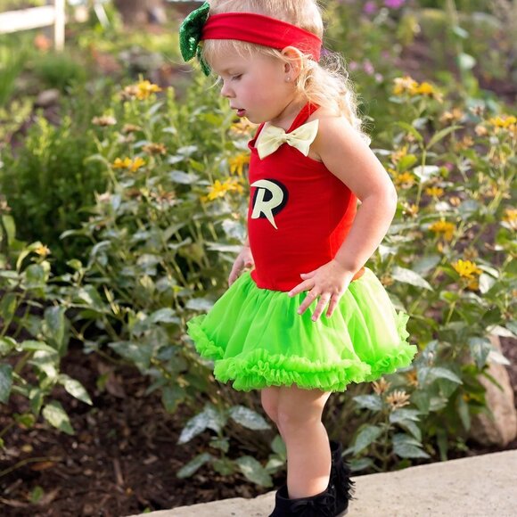 Robin Superhero Toddler Girl Halloween Costume - Picture 6 of 8
